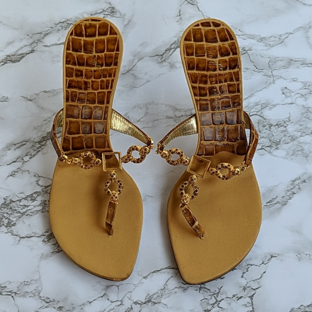 Giuseppe Zanotti Vicini Vero Cuoio Thong Sandals